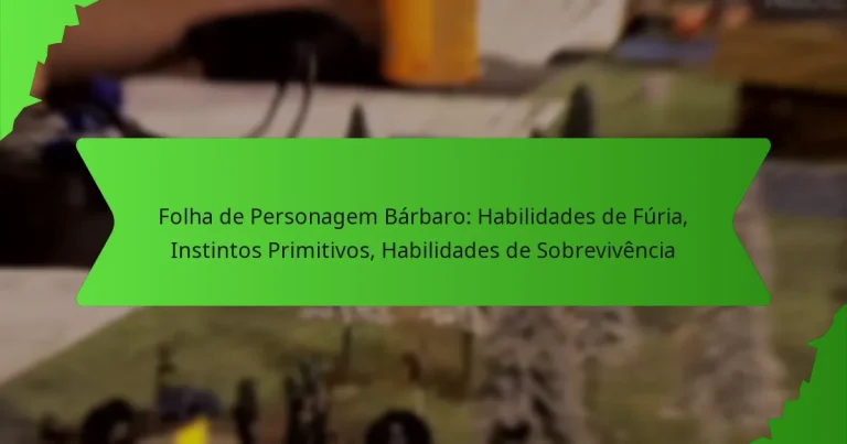 Folha de Personagem Bárbaro: Habilidades de Fúria, Instintos Primitivos, Habilidades de Sobrevivência