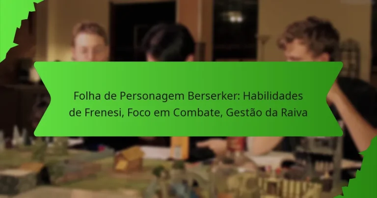 Folha de Personagem Berserker: Habilidades de Frenesi, Foco em Combate, Gestão da Raiva