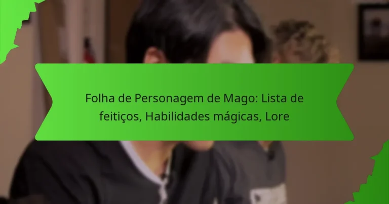 Folha de Personagem de Mago: Lista de feitiços, Habilidades mágicas, Lore