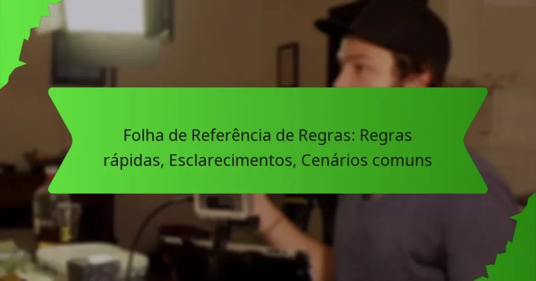 Folha de Referência de Regras: Regras rápidas, Esclarecimentos, Cenários comuns