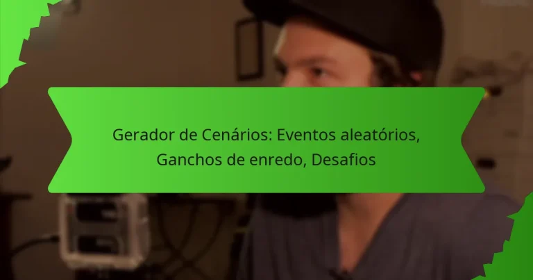 Gerador de Cenários: Eventos aleatórios, Ganchos de enredo, Desafios