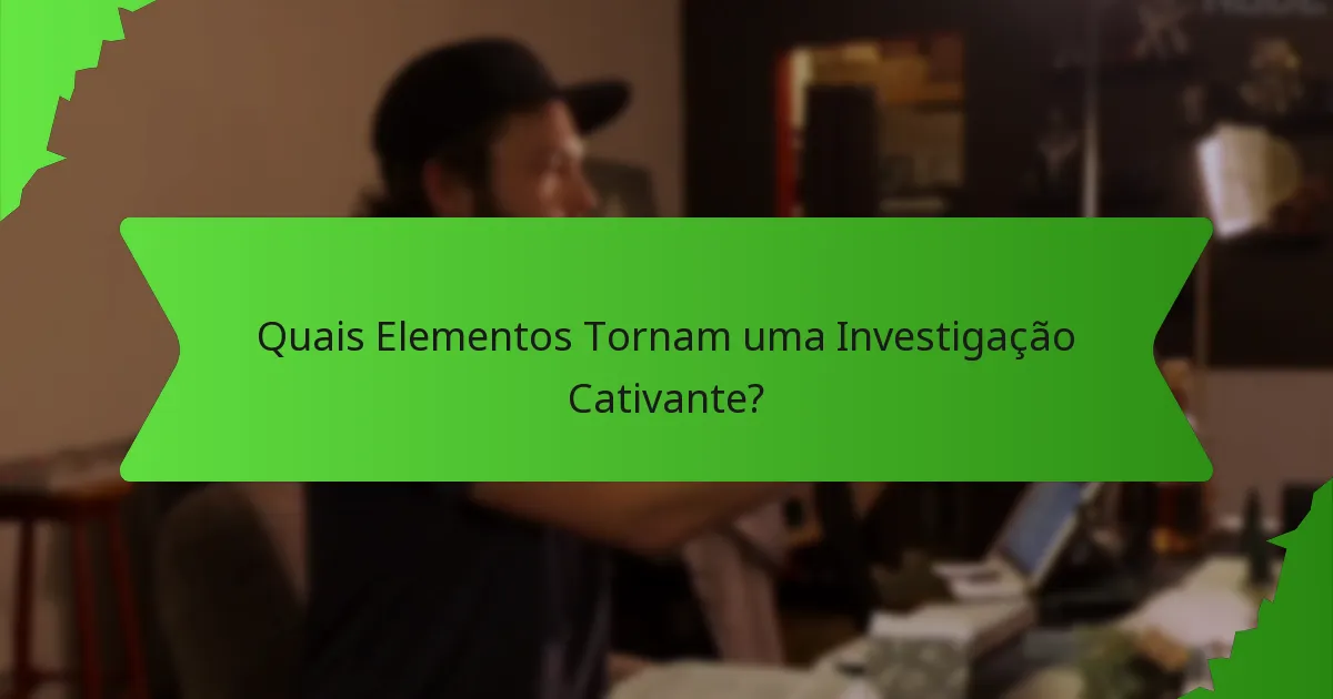 Quais Elementos Tornam uma Investigação Cativante?