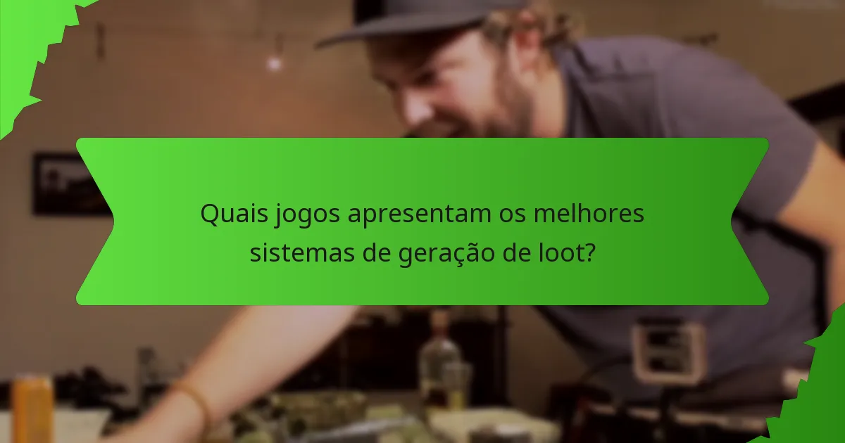 Quais jogos apresentam os melhores sistemas de geração de loot?