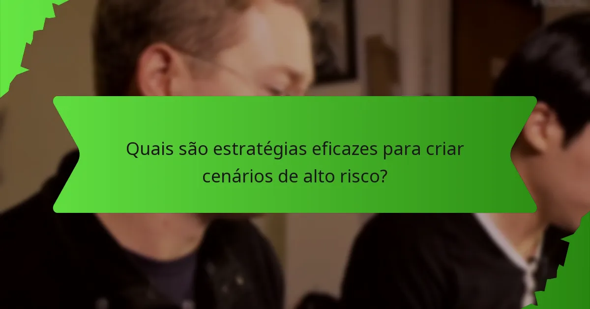 Quais são estratégias eficazes para criar cenários de alto risco?